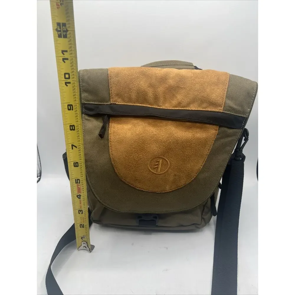 Tamrac Camera Shoulder Bag Messenger Olive Green Khaki Canvas Suede Vintage